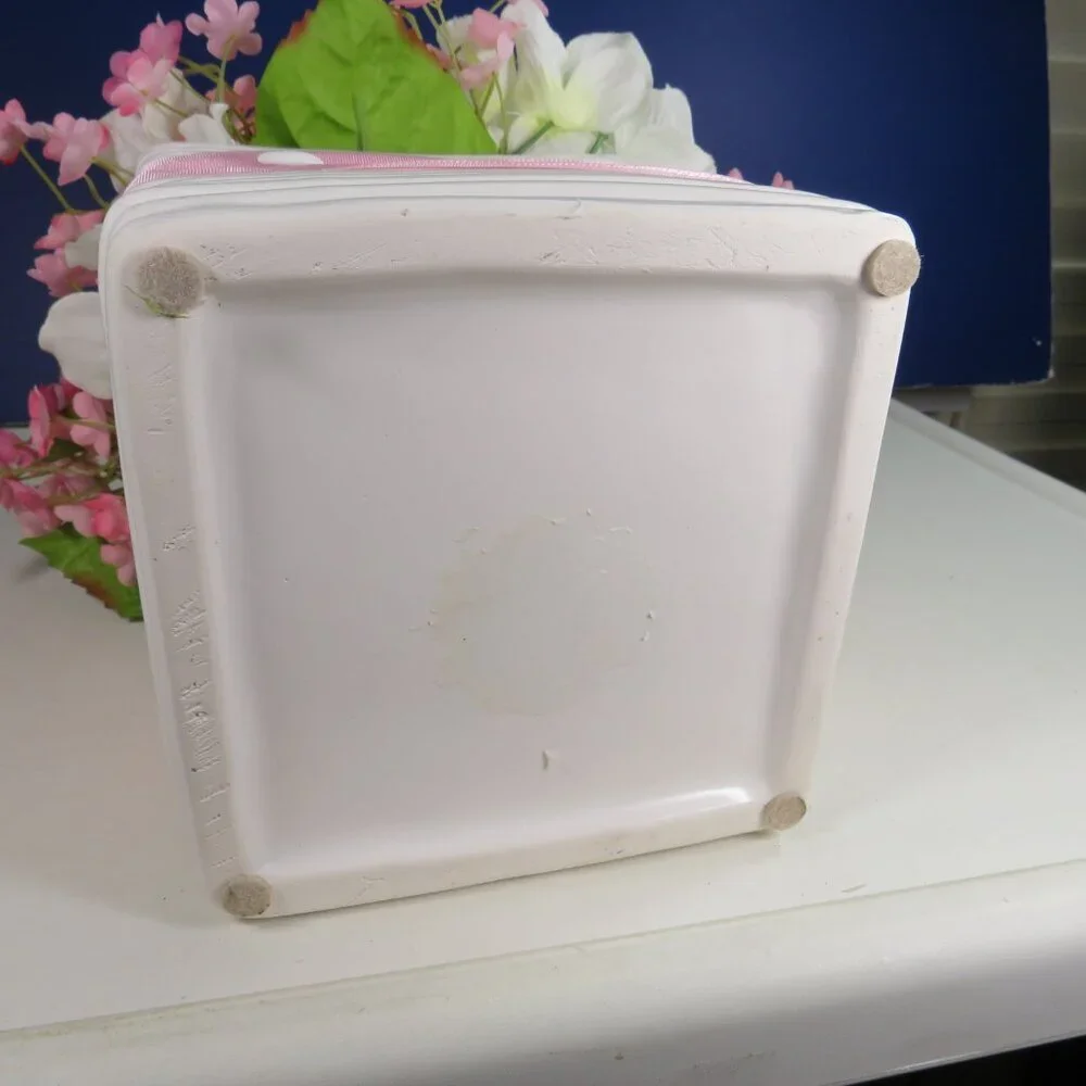Spring Floral Arrange (add or subtract Rabbit head) heavy ceramic pot